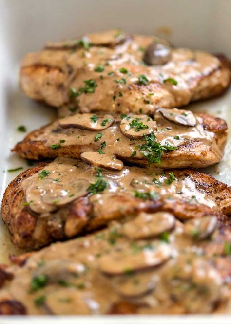 My Creamy Chicken Madeira starts with sautéed chicken, shallots and mushrooms that get simmered in a madeira, stock and cream pan sauce. Served in minutes. Madeira Recipes, Pan Cooked Chicken, Cream Pan, Chicken Madeira, Chicken Parts, Madeira Sauce, Sautéed Chicken, Mushroom Pasta Sauce, Cream Sauce For Chicken