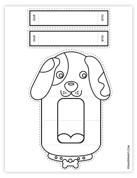 dog puppet Puppet Coloring Pages, Dog Puppet Craft, Dog Activities For Kids, Finger Puppets Printable, Paper Hand Puppet, Puppet Printable, Fire Truck Craft, Dog Puppet, Animal Colouring