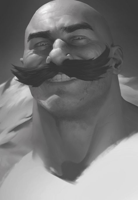 (6) @mdanuz/Zbrush / Twitter Mustache Art, Lord Mesa Art, Painting Illustration Art, Champions League Of Legends, Mustache Men, Digital Painting Portrait, Bald Man, Dungeons And Dragons Characters, Man Character