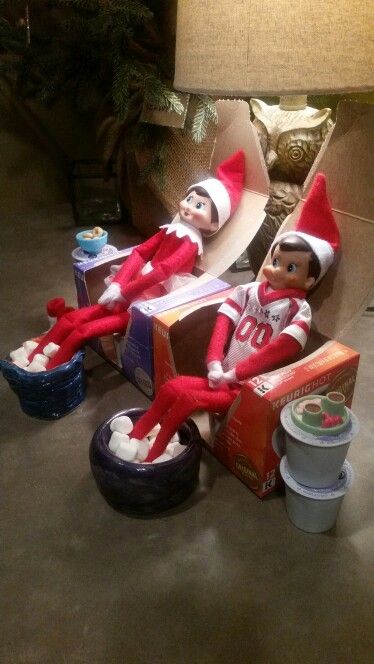 Elf On The Shelf Ideas Play Doh, December 23 Elf On The Shelf, Crazy Elf On The Shelf Ideas Easy, Elf On The Shelf Wednesday Ideas, Elf On The Shelf Spa Day, Elf Spa Day, Crazy Elf On The Shelf Ideas, Elf Mischief Ideas, Elf On The Shelf Spa