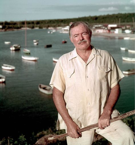 Ernest Hemingway in front of the harbor at Cojimar, the setting for The Old Man and the Sea. Ernest Hemingway Pictures, Ernst Hemingway, Hemingway Quotes, Alfred Eisenstaedt, Harper Lee, Story Writer, Charlotte Bronte, Louisa May Alcott, Sentence Structure