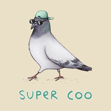 💙 Pigions Drawings Cute, Silly Animal Drawings, Cute Pigeon, 캐릭터 드로잉, Sea Birds, Metal Art Prints, Paloma, Pigeon, Stationery Cards