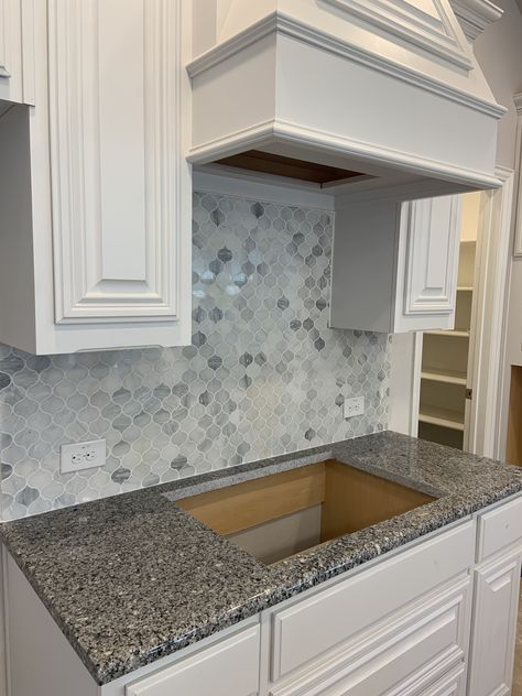 Azul Platino Granite Countertops, Daltile Backsplash, Azul Platino Granite, Bloomfield Homes, Backyard Covered Patios, Colorado House, Engineered Quartz, Blue Kitchen Cabinets, Marble Collection