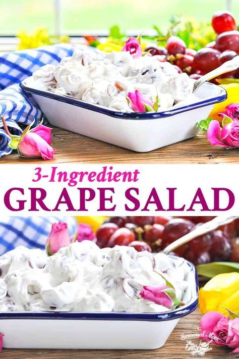 Dishes For Potluck, Salad Recipes Healthy, Grape Salad Recipe, Potluck Side Dishes, Friendsgiving Food, Grape Recipes, Fluff Desserts, Salad Salad, Grape Salad