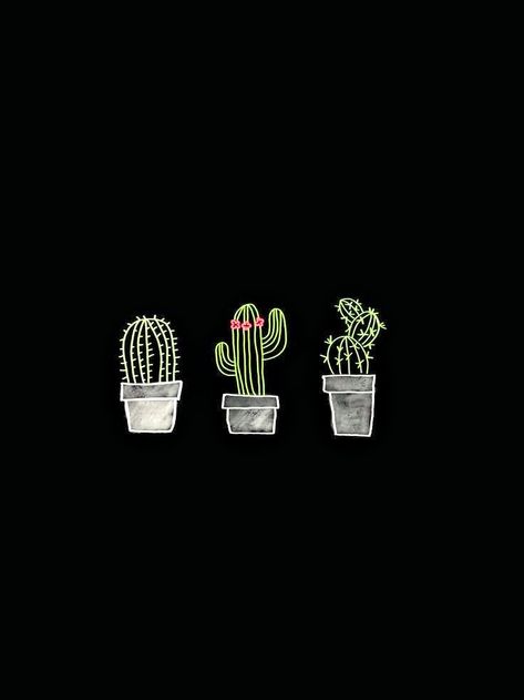 Dark Cactus Wallpaper, Wallpaper Kaktus Aesthetic, Kaktus Aesthetic, Mexican Pots, Desktop Wallpaper Black, Cactus Backgrounds, Black Paper Drawing, Floral Wallpaper Phone, White Pen