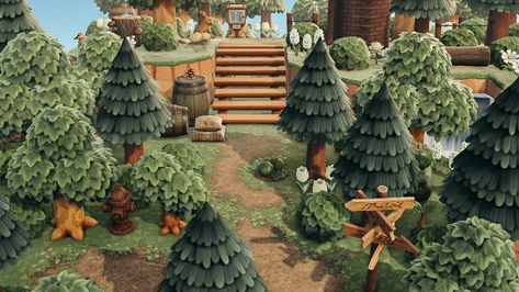 Acnh Willow, Animal Crossing Forestcore, Acnh Landscaping, Acnh Interior, Able Sisters, Gaming Ideas, Acnh Inspiration, Forest Core, Landscaping Simple