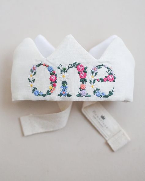 Embroidered Birthday Crowns | Flower Lane ™ (@shopflowerlane) • Instagram photos and videos Birthday Fabric, Birthday Crowns, Forever Flower, First Birthday Crown, Fabric Crown, Never Too Late To Start, Custom Crown, Magic Day, Spring Birthday