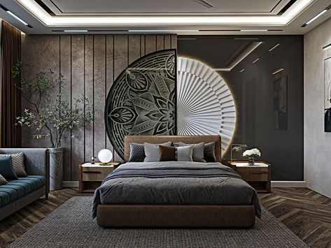 bedroom design 3d Guest Bedroom Design, House Interior Design Styles, South Delhi, Bedroom Interior Design Luxury, Wall Panels Bedroom, Bedroom Wall Designs, Modern Bedroom Interior, Luxury Bedroom Design, Showroom Interior Design