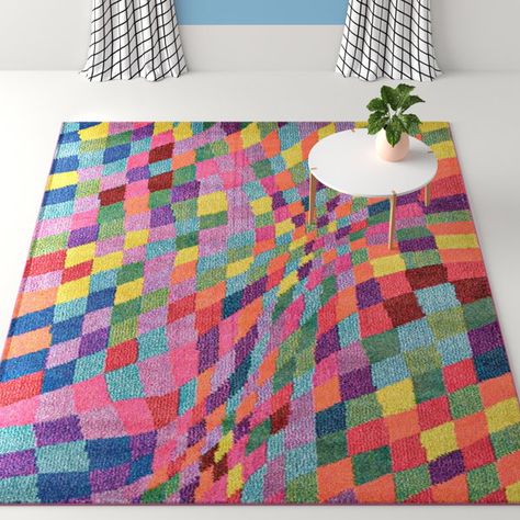 Colorful Geometric Rug, Color Block Rugs, Studio Rug Ideas, Purple Green Decor, Rugs In Bedroom Aesthetic, 5x8 Rugs, Tattoo Modern, Bold Aesthetic, Purple Area Rug