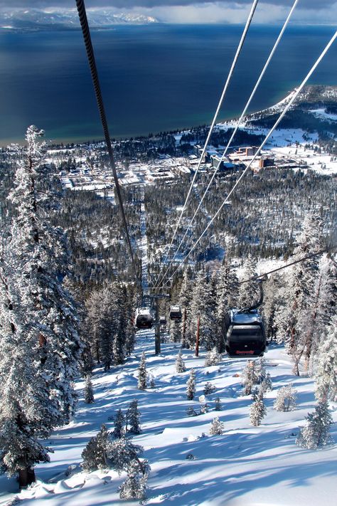 Heavenly Ski resort in Lake Tahoe, California...on my bucket list for our USA road trip! Lake Tahoe Aesthetic Winter, South Lake Tahoe Winter, Cabin Birthday, Lake Tahoe Trip, Heavenly Ski Resort, Lake Tahoe Winter, Tahoe Winter, Ski Destinations, Tahoe Cabin