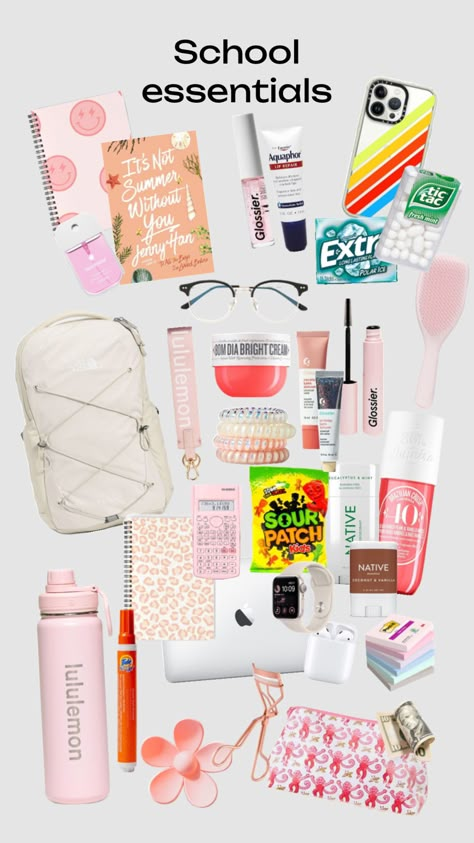 Cute School Supplies For Middle School, High School Essentials, Middle School Backpack, Middle School Supplies, Middle School Essentials, School Emergency Kit, School Wishlist, School Backpack Essentials, Middle School Survival