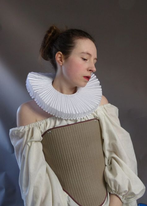 Satin Wide Ruffled Neck Ruff Tudor Inspired Historical Costume - Etsy UK Shakespeare Neck Ruffle, 18th Century Stomacher, Henry Vii, St Georges Day, Ruff Collar, Portrait Reference, Black Corset, Historical Costume, Neck Ruffle