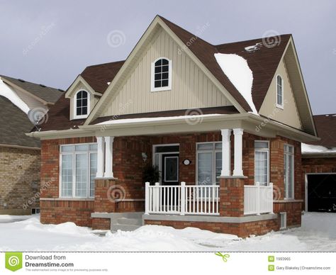 Small Suburban House Royalty Free Stock Photo - Image: 1993965 Small Suburban House, Living In A Small House, Smaller Houses, Cottage Tiny House, Small House Living, Large Garage, Small Bungalow, Cottage Plans, Covered Walkway