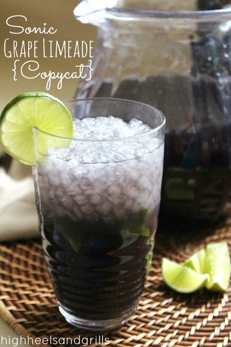 This Sonic Grape Limeade Copycat tastes just like the real thing. #recipe http://www.highheelsandgrills.com/2013/05/sonic-grape-limeade-copycat.html Yummy Summer Drinks, Liquid Sunshine, Summertime Drinks, Summer Drink Recipes, Shakes Drinks, Copycat Restaurant Recipes, Summer Drink, Punch Recipes, Cat Recipes