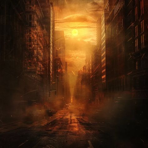 Midjourney AI Image: 7862_The road through the city scorched by the sun --ar 1:1 → more in ai-img-gen.com Album Covers Background, Desolate City, Cinematic Background, Gfx Background, Gujarati Photo, Club Background, Christian Background Images, Road Background, Construction Lift