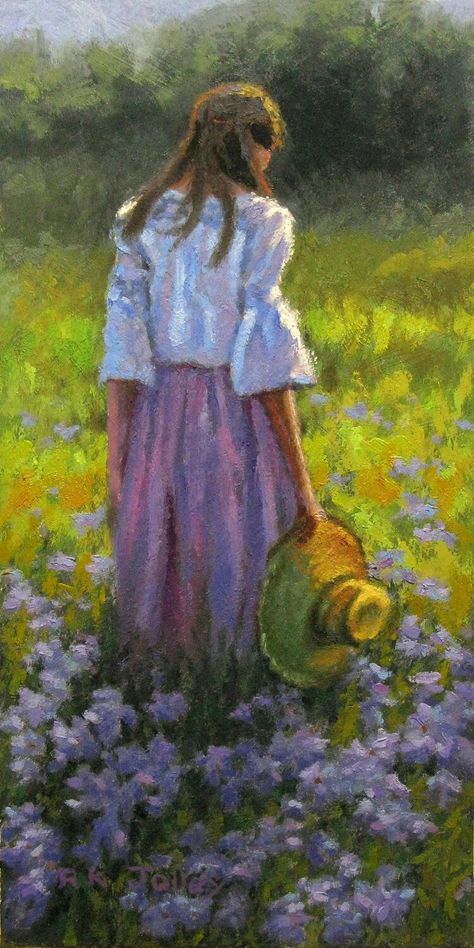 "September, to greet you, I come to... - The Homespun Wife Oil Painting Woman, Grass Painting, Field Of Flowers, Impressionism Painting, Painting Of Girl, Impressionism Art, Impressionist Art, Senior Pics, Nature Paintings