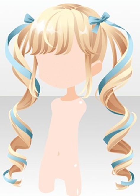 Curly Pigtails Drawing, Pigtails Hairstyles Drawing, Curly Pigtails, Cocoppa Hair, Magical Girl Outfit, Chibi Hair, Pelo Anime, Adopt Idea, Manga Hair