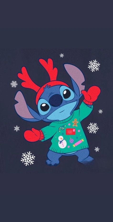 Christmas Stitch Disney Wallpaper, Christmas Stitch Wallpaper, Stitch Christmas Wallpaper, Christmas Wallpaper Ipad, Wallpapers Christmas, Stitch Wallpaper, Christmas Wallpaper Iphone Cute, Lilo And Stitch Drawings, Angel Wallpaper