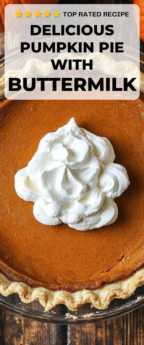 Image for Pumpkin Pie With Buttermilk Buttermilk Pumpkin Pie, Pumpkin Pie With Milk, Spiced Whipped Cream, Food Thanksgiving, Just Pies, Baked Pie Crust, Easy Pumpkin Pie, Homemade Pumpkin Pie, Pastry Crust