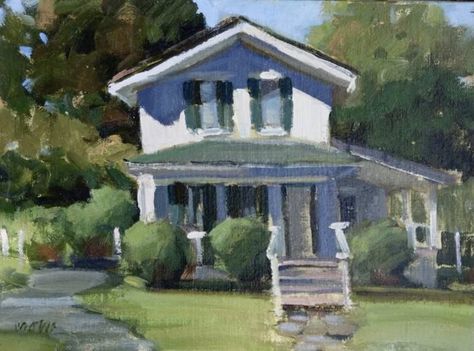 Vermont Landscape, House Portrait Painting, House Design Drawing, Painted Houses, Chalk Pastel Art, House Green, A Place To Call Home, Building Painting, House Cottage