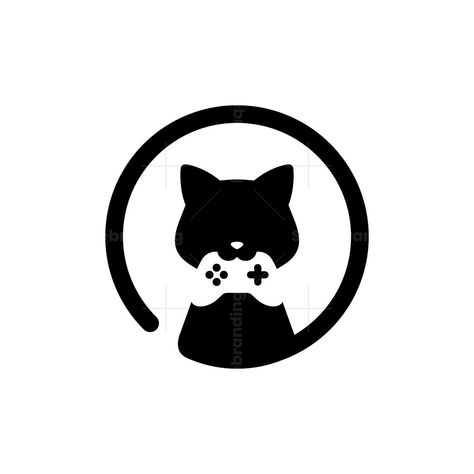 Kitty Game is a simple-fun yet playful-flat logo design featuring a cat with a negative space joystick on its mouth. This Kitty Game logo is good for the game/entertainment industry or another type. Cat Logo Design Ideas, Flying Pig Logo, Negative Space Logo Design, Cat Logos, Nest Logo, Kangaroo Logo, Ninja Logo, Sheep Logo, Pig Logo