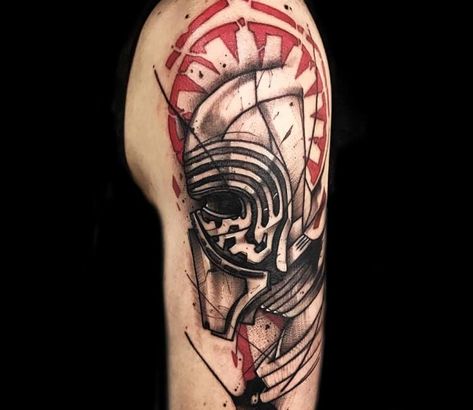 Tattoo photo - Kylo Ren tattoo by Gustavo Takazone Kylo Ren Tattoo Ideas, Black And Red Sketch, Kylo Ren Tattoo, Star Wars Tattoo Sleeve, Red Sketch, Ink Inspiration, Sketch Tattoo, Tattoo Artwork, Star Wars Tattoo