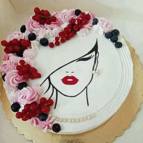 World of Best Recipes Frosting Designs, Wedding Cake Simple Elegant, Torte Creative, Happy Birthday Cake Pictures, Birthday Cake With Flowers, Creative Food Art, Creative Cake Decorating, Birthday Cakes For Women, Cake Walk