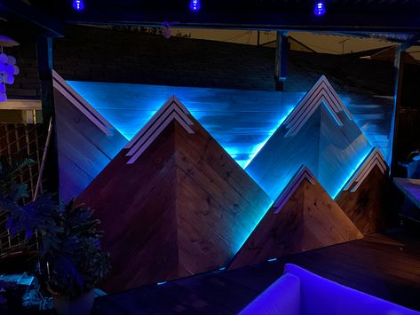 Mountain Set Design, Mountain Stage Design, Stage Inspiration, Karaoke Stage, Music Room Design, Event Entrance, Stage Designs, Sound Panel, 55th Anniversary