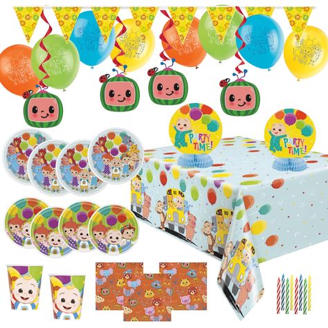 PRICES MAY VARY. Our Cocomelon package birthday party supplies and decorations for 16 guests Includes: Cocomelon Luncheon Napkins (16), Cocomelon 9 oz Cups. Cocomelon 7" Dessert Round Plates (16), Cocomelon 9" Dinner Round Plates (16) Cocomelon TableCover (1), Cocomelon Decoration KIt (1), Candle Cocomelon Latex Balloons (8) and Extra Balloons (12) Bring life to your party with this fun and colorful Cocomelon Birthday supplies kit , it’s exciting character and classy design, this bundle is sure Cocomelon 2nd Birthday Party, Cocomelon Decoration, Cocomelon Party Decorations, 2nd Birthday Theme, Cocomelon Birthday Party, Birthday Theme Decoration, Cocomelon Birthday, Round Plates, Nephew Birthday