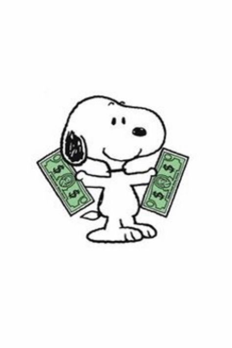 Snoopy With Money, I Love Money Wallpaper, Make Money Not Friends Wallpaper, I Love My Niece, Snoopy Drawing, Charles Brown, Snoopy Funny, Person Drawing, Snoopy Images