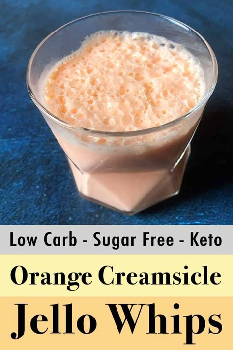 This recipe for Low Carb and Keto Orange Creamsicle Jello Whips is a creamy, fruity treat with only 4g net carbs.  It's a quick, 3 ingredient dessert, that could not be any easier to make. Keto Orange Creamsicle, Jello Whip, Jello Whips, Orange Creamsicle Jello, Creamsicle Jello, Galletas Keto, 3 Ingredient Desserts, Sugar Free Jello, Fruity Treats