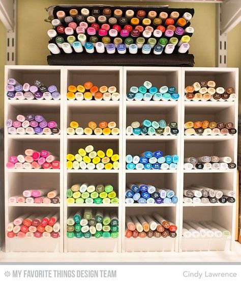 Copic Storage, Color Groups, Monthly Organization, Creative Closets, Craft Storage Organization, Art Supplies Storage, Art Studio Organization, Pastel Home Decor, Art Studio Room