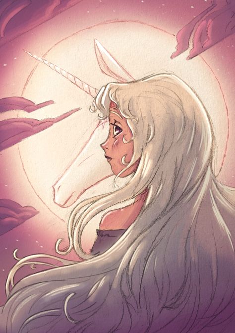 Last Unicorn Fanart, Unicorn Fanart, Six Fanarts Challenge, The Last Unicorn Movie, Lady Amalthea, Six Fanarts, Whimsical Furniture, Last Unicorn, Fantasy Horses