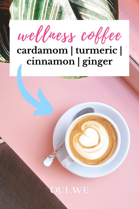 Tumeric Coffee, Turmeric Coffee Recipe, Ginger Coffee, Cinnamon Drink, Spiced Drinks, Turmeric Vitamins, Ginger Drink, Turmeric Recipes, Coffee Hacks