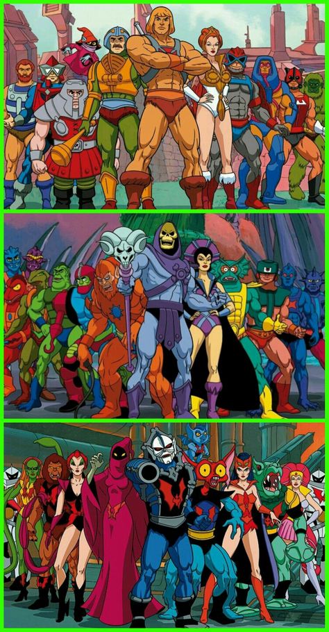 He Man, Skeletor and Hordak. He Man Tattoo, He Man Thundercats, 1980 Cartoons, Soul Reaper, 80 Cartoons, Old School Cartoons, School Cartoon, The Lone Ranger, Morning Cartoon