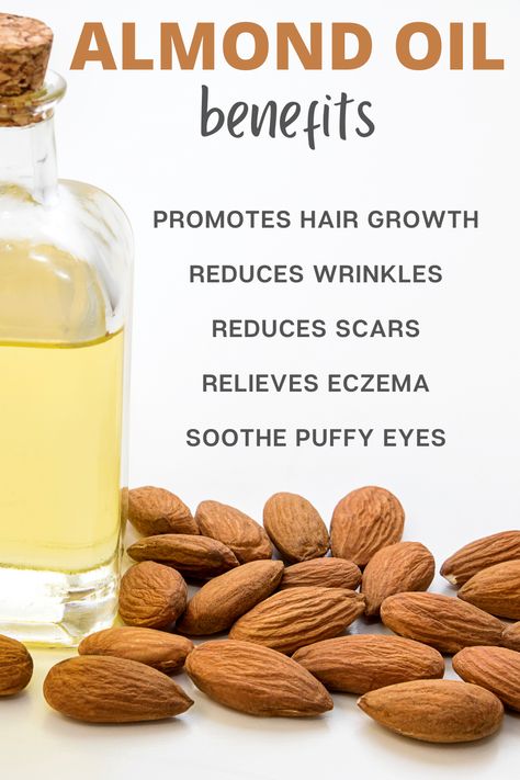 Almond oil has many benefits and uses for hair and skin care. Almond oil has been gaining popularity lately and makes a perfect carrier oil. Click to read more about the 10 benefits of almond oil. Sweet Almond Oil For Hair, Almond Oil For Hair, Almond Oil Hair, Almond Oil Benefits, Hair Fall Solution, Oil For Dry Skin, Tea Health Benefits, Oil For Hair, Hair Growth Serum