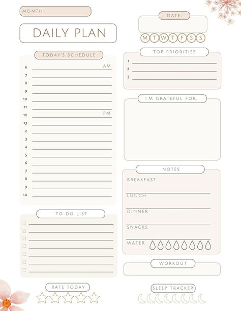 Daily Planner  Digital Planner  Printable Planner - Etsy | Business Printable Planner by  Austin Sluss