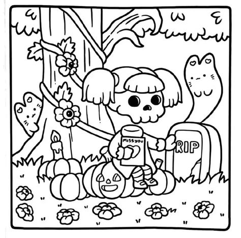 Kleurplaat Spooky Cutie Cute Spooky Coloring Pages, Coco Wyo Coloring Pages Spooky Cutie, Little Spooky Coloring Book, Spooky Cutie Coco Wyo, Spooky Cute Coloring Pages, Ghost Coloring Pages, Coco Wyo, Cute Zombie, Halloween Coloring Book