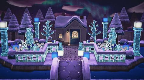 My Winter Wonderland Acnh, Acnh Frozen Design, Disney Acnh, Winter Acnh, Acnh Winter, Acnh Christmas, Frozen Decorations, Christmas Quilt Patterns, Animal Crossing Wild World