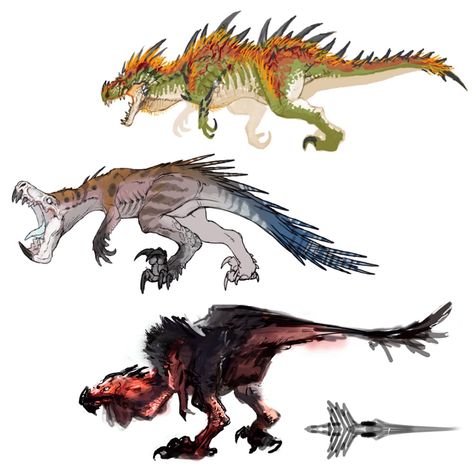 Anjanath Early Concept Art - Monster Hunter: World Art Gallery Monster Hunter Dinosaur, Monster Hunter Drawing, Dinosaur Concept Art, Hunter Drawing, Monster Hunter Art, Draw Animals, Monster Hunter World, Fantasy Beasts, Alien Concept Art