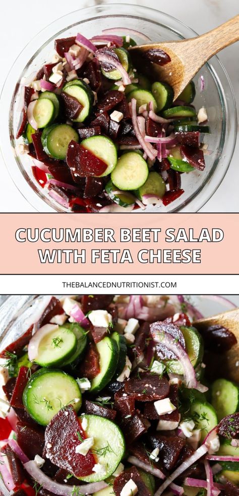 Try this beet cucumber salad with feta and red onion. This recipe features roasted beet root for a delicious twist. Perfect for a refreshing salad with beets, this cucumber beetroot salad will become your new favorite. Enjoy the delightful flavors of beet salad with cucumber! How To Eat Beets Recipes, Recipes For Beets Healthy, Fresh Beet Salad Recipes, Beetroot And Cucumber Salad, Fresh Beet Recipes Healthy, What To Do With Cooked Beets, Beet And Cucumber Salad Recipes, Beet And Broccoli Salad, Roasted Beetroot Salad