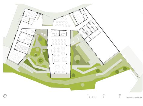 Gallery - Day-Care Center for Elderly People / Francisco Gómez Díaz + Baum Lab - 14 Eldery House Architecture, Elderly Center, Elderly Care Center, U Shaped House Plans, Elderly Caregiver, Courtyard House Plans, Daycare Center, Clinic Design, Elderly People