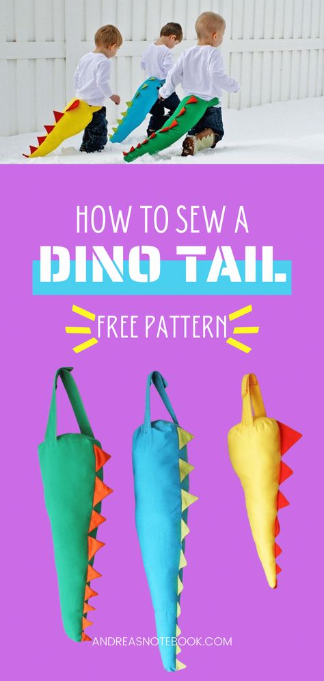 Dinosaur Tail Pattern, Diy Dinosaur Costume, Tail Tutorial, Costume Dinosaure, Kids Dinosaur Costume, Dino Tails, Rex Costume, Dinosaur Tails, T Rex Costume