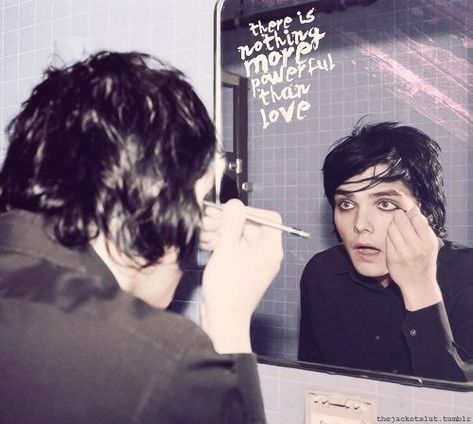 Love me cancerously on Instagram: “. . #mychem #mychemicalromance #dangerdays #mcrx #theblackparade #gerardway #ibroughtyoumybulletsyoubroughtmeyourlove…” The Emotions, Gerard Way, The Mirror, Very Well, When He, A Man, Eyeliner, Mirror, Writing