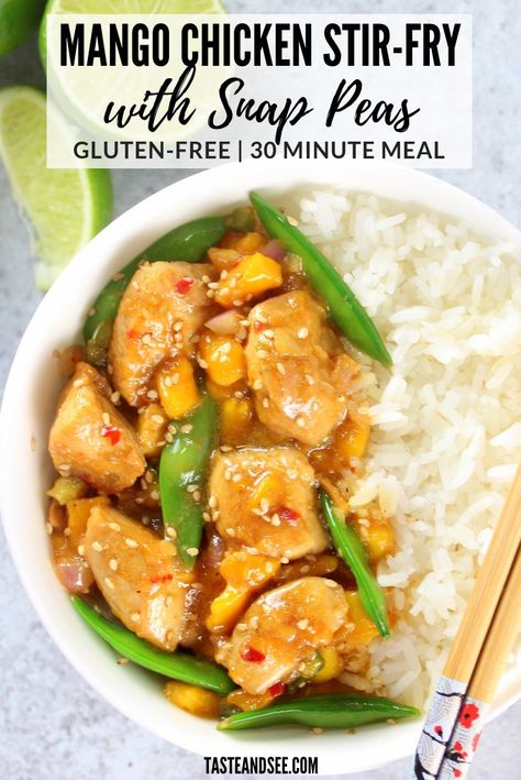 Mango Stir Fry, Quick Chicken Recipes Healthy, Mango Chicken Recipes, Healthy Fried Chicken, Chicken Sauce Recipes, Asian Meals, Mango Chicken, Stir Fry Recipes Chicken, Mango Recipes