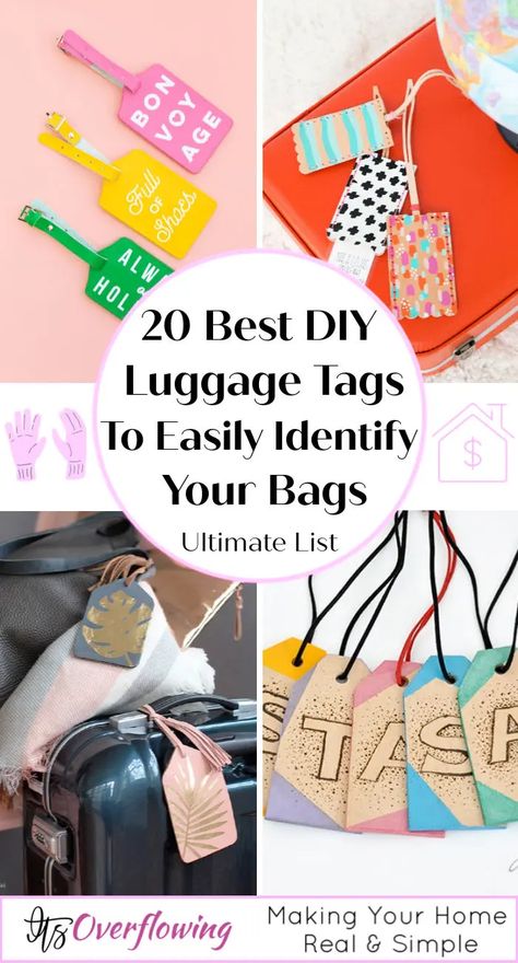 Diy Luggage Tags Easy No Sew, Luggage Labels Diy, Homemade Luggage Tags, Suitcase Tags Ideas, Travel Bag Tags Diy, Luggage Tag Sayings, Luggage Tags Ideas, Suitcase Tags Diy, Luggage Tags Diy Cricut