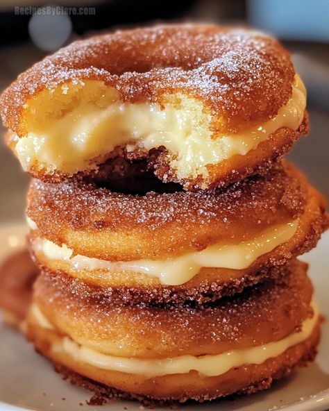 Churro Cheesecake Donut Cookies Recipe - Sweet & Spiced Treats - Recipes By Clare Cheesecake Donuts Recipe, Churro Cheesecake Donut Cookies, Mexican Donuts Recipe, Food Cravings Desserts, Churro Recipes, Cheesecake Donut, Cronut Recipe, Breakfast Cravings, Cookies With Cinnamon