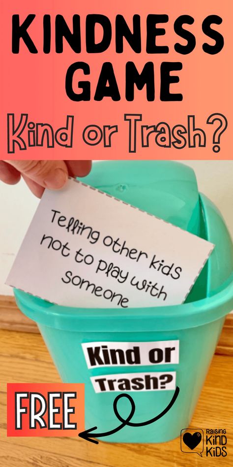 Trash or Kindness Game to Understand Kindness Kindness Jars Classroom, Fun Friday Preschool Ideas, Random Acts Of Kindness Activities For Preschool, Kindness Team Building Activities, Social And Emotional Activities For Preschoolers, Kindness Counts Activities, Kindness Toothpaste Lesson, Class Kindness Challenge, Emotion Activities For Elementary