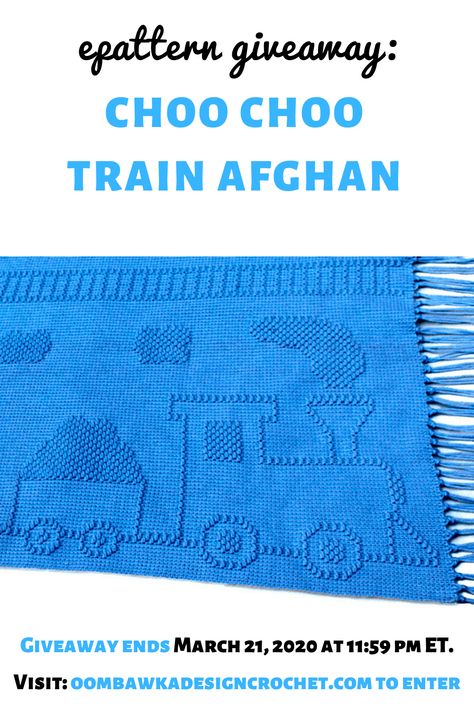 Choo Choo Train Afghan ePattern from Carol Hegar at Shady Lane Original Crochet Designs. 🚂   Book Review and Giveaway at Oombawka Design Crochet. Ends March 21, 2020 at 11:59 pm ET.  🚂   The Choo Choo Train Afghan is perfect for any train enthusiast and includes an old fashioned steam engine, coal car, box car, caboose, train signals and train tracks.  via @oombawkadesign Crochet Train, Crochet Ends, Bobble Stitch Crochet Blanket, Western Baby Clothes, Slip Stitch Knitting, Car Box, Bobble Stitch Crochet, Afghan Stitch, Boy Crochet