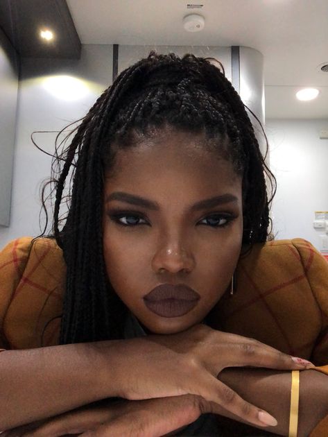 Make Up On Black Women, Ryan Destiny Braids, Ryan Destiny, Brown Girls Makeup, Big Braids, Oh My Goddess, Black Women Makeup, Yumeko Jabami, Zoe Kravitz